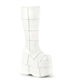STACK-301 Plateau Stiefel - Weiss Matt | DemoniaCult