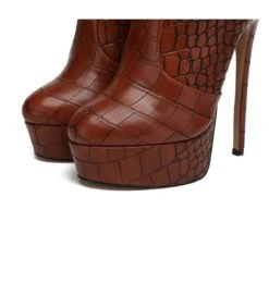 Giaro Stiefel Stackstand Braun Krokodilmuster -Shoes Verkäufe stackstand brown crock 8