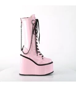 SWING-150 Plateau Stiefel - Rosa Lack | DemoniaCult -Shoes Verkäufe swing 150 plateau stiefel rosa lack demonia 4