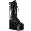SWING-150 Plateau Stiefel - Schwarz Lack | DemoniaCult