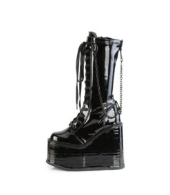 SWING-150 Plateau Stiefel - Schwarz Lack | DemoniaCult -Shoes Verkäufe swing 150 plateau stiefel schwarz lack demonia 7