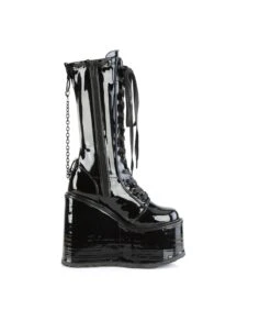 SWING-150 Plateau Stiefel - Schwarz Lack | DemoniaCult -Shoes Verkäufe swing 150 plateau stiefel schwarz lack demonia 9