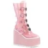 SWING-230C Plateau Stiefel - PVC Rosa | DemoniaCult