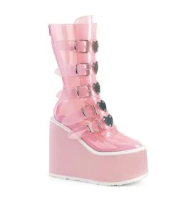 SWING-230C Plateau Stiefel - PVC Rosa | DemoniaCult