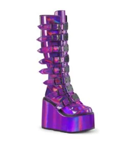 SWING-815 Plateau Stiefel - Violett Lack/Mehrfarbig | DemoniaCult