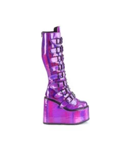 SWING-815 Plateau Stiefel - Violett Lack/Mehrfarbig | DemoniaCult -Shoes Verkäufe swing 815 plateau stiefel pink lack mehrfarbig demonia 4