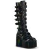 SWING-815 Plateau Stiefel - Schwarz Lack/Mehrfarbig | DemoniaCult