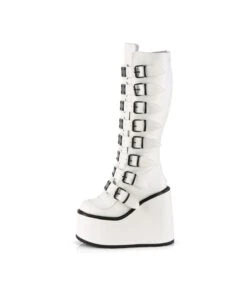 SWING-815 Plateau Stiefel - Weiss Lack | DemoniaCult -Shoes Verkäufe swing 815 plateau stiefel weiss lack demonia 2