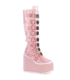 SWING-815C Plateau Stiefel - PVC Rosa | DemoniaCult