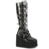 SWING-815C Plateau Stiefel - PVC Schwarz | DemoniaCult