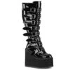 SWING-815WC Plateau Stiefel - Schwarz Lack | DemoniaCult