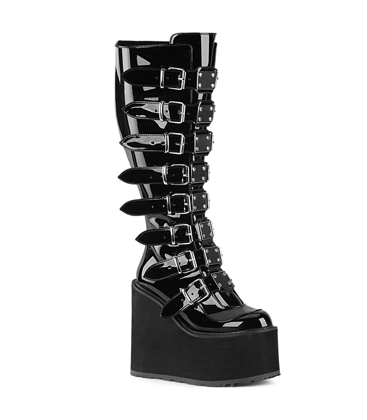 SWING-815WC Plateau Stiefel - Schwarz Lack | DemoniaCult 1 SWING-815WC Plateau Stiefel - Schwarz Lack | DemoniaCult