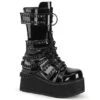 TRASHVILLE-138 Plateau Stiefel - Schwarz Lack | DemoniaCult