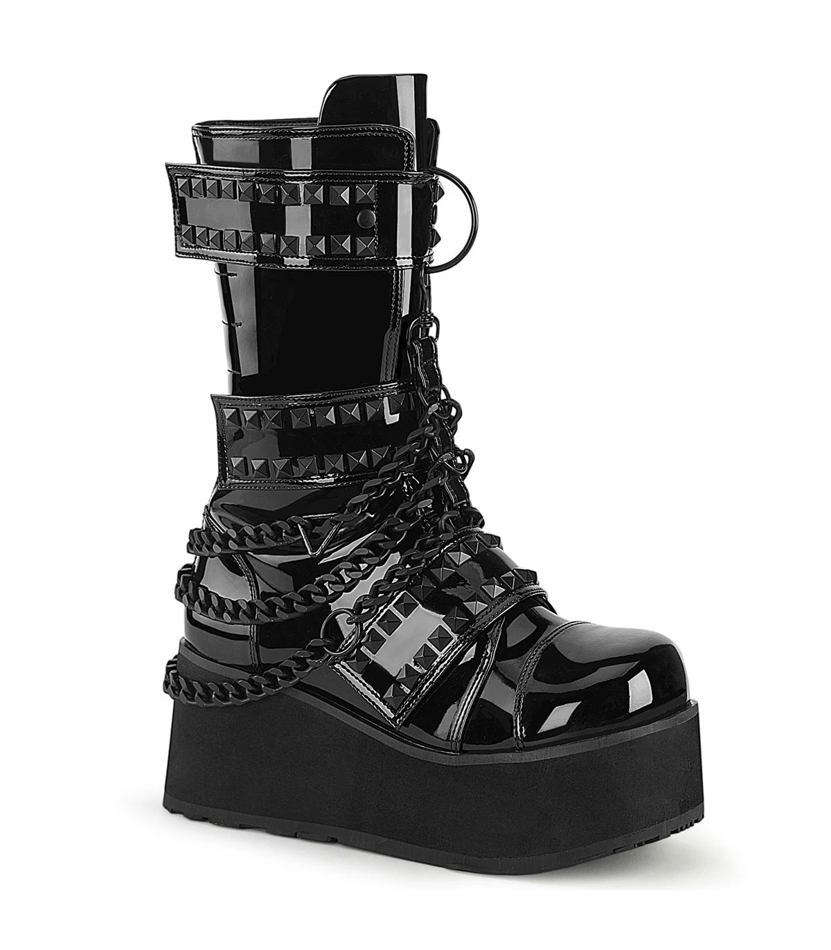 TRASHVILLE-138 Plateau Stiefel - Schwarz Lack | DemoniaCult 1 TRASHVILLE-138 Plateau Stiefel - Schwarz Lack | DemoniaCult