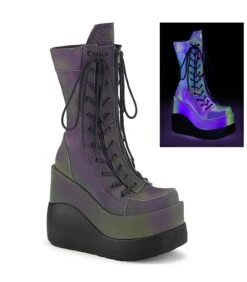 VOID-118 Plateau Stiefel - Mehrfarbig (Schwarzlicht-Edition) | DemoniaCult